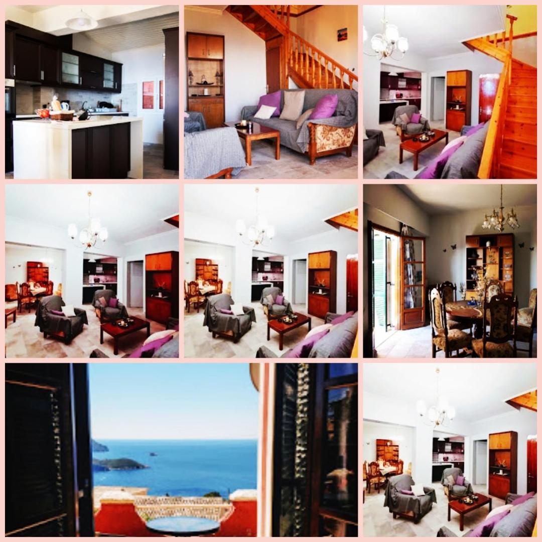 Traditional Panoramic Sea View House Lákones Zewnętrze zdjęcie